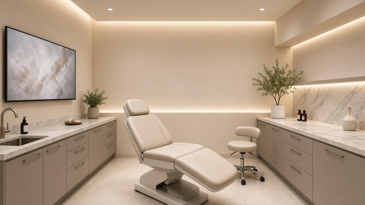 Modern med spa treatment room